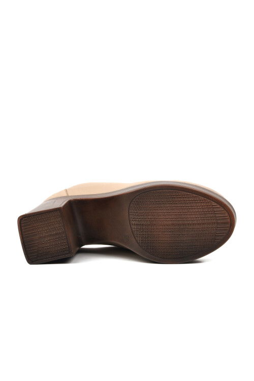 Beige Womens Heeled Slippers 2217013Y Z