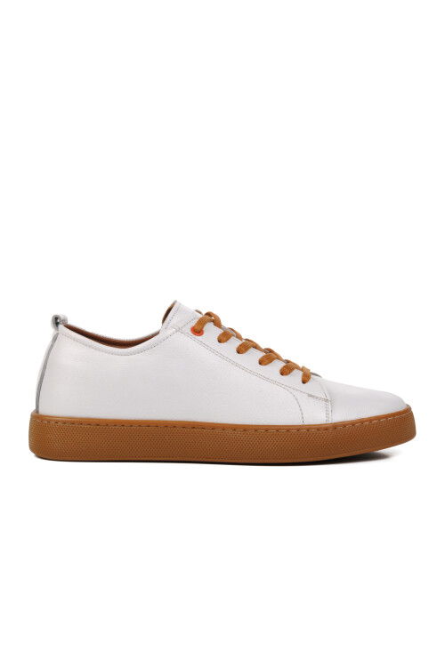 White Genuine Leather Mens Casual Shoes 274055 M
