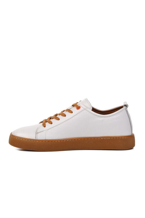 White Genuine Leather Mens Casual Shoes 274055 M