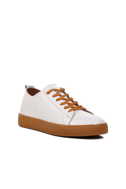 White Genuine Leather Mens Casual Shoes 274055 M