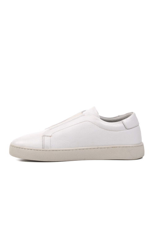 White Genuine Leather Mens Casual Shoes 274063 M