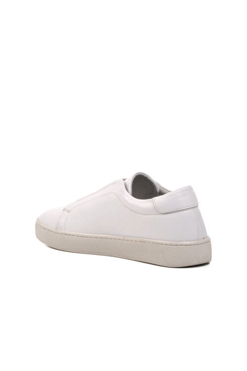 White Genuine Leather Mens Casual Shoes 274063 M