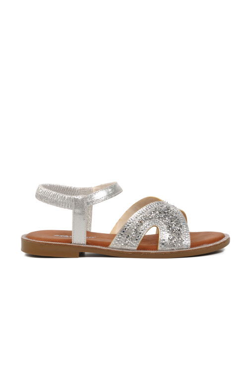Silver Womens Flat Sandals 286069 Z