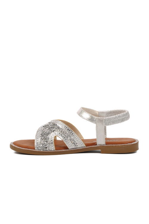 Silver Womens Flat Sandals 286069 Z