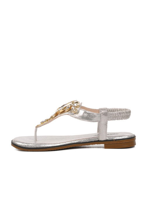 Silver Womens Flat Sandals 286079 Z