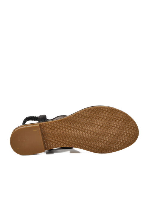 Black Womens Flat Sandals 286079 Z