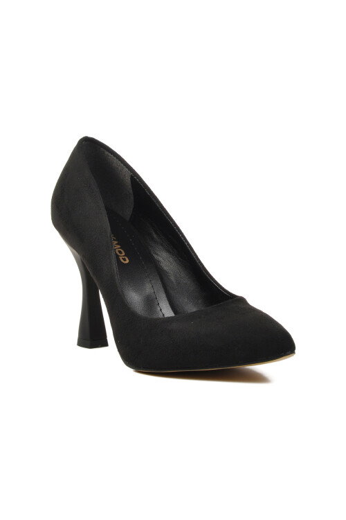 Black Suede Womens High Heel Shoes 289236 Z