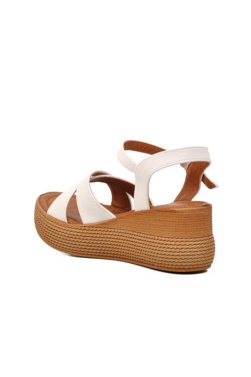 Beyaz  Kadın Yüksek Taban Sandalet 426093 Z