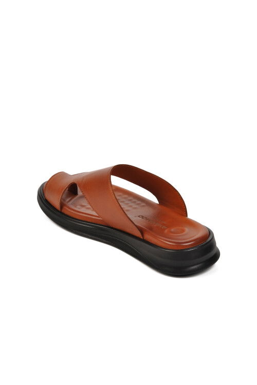 Tan Genuine Leather Mens Slippers 482024 M