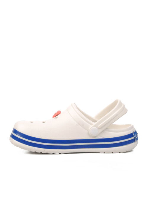 Ecru-Blue-White Womens Slippers 5001-TG