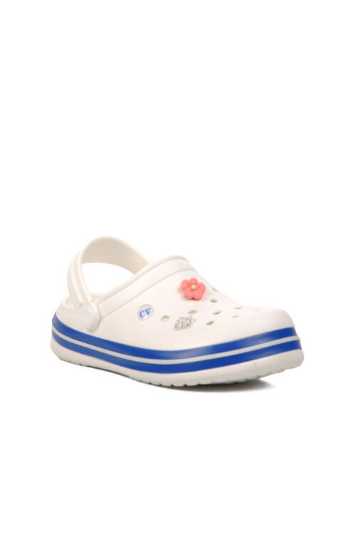 Ecru-Blue-White Womens Slippers 5001-TG