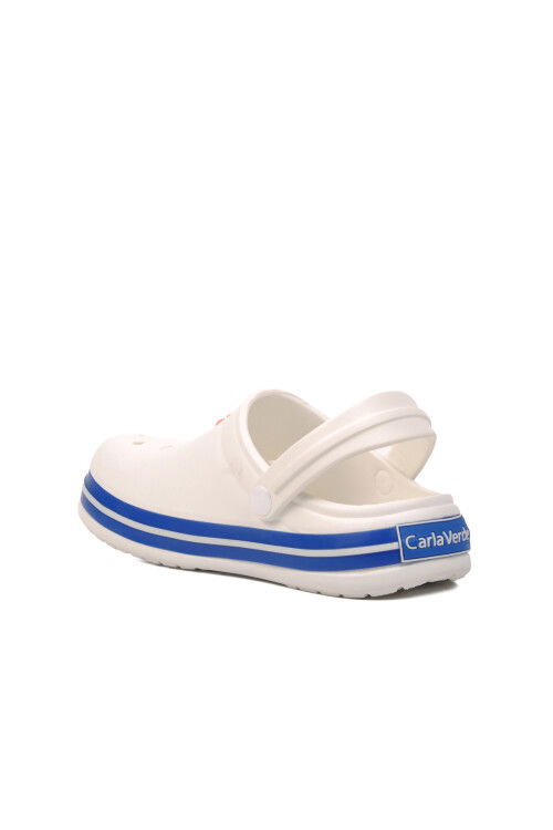 Ecru-Blue-White Womens Slippers 5001-TG