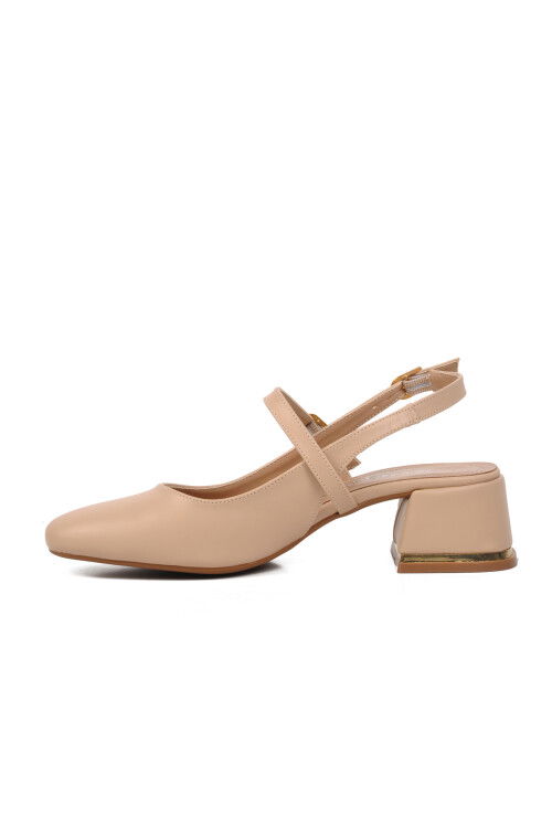 حذاء نسائي بكعب عالٍ بلون العاري 519015 Z