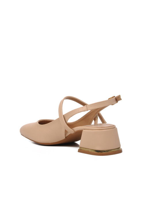 حذاء نسائي بكعب عالٍ بلون العاري 519015 Z