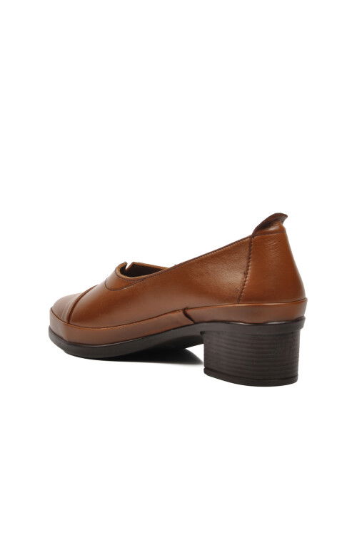 Tan Genuine Leather Womens Classic Shoes 562106 Z