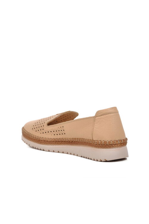 Beige Genuine Leather Anatomic Womens Casual Shoes 574141 Z