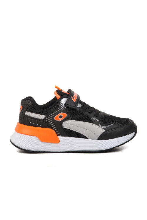 Black Orange Unisex Velcro Kids Sneakers 729 F