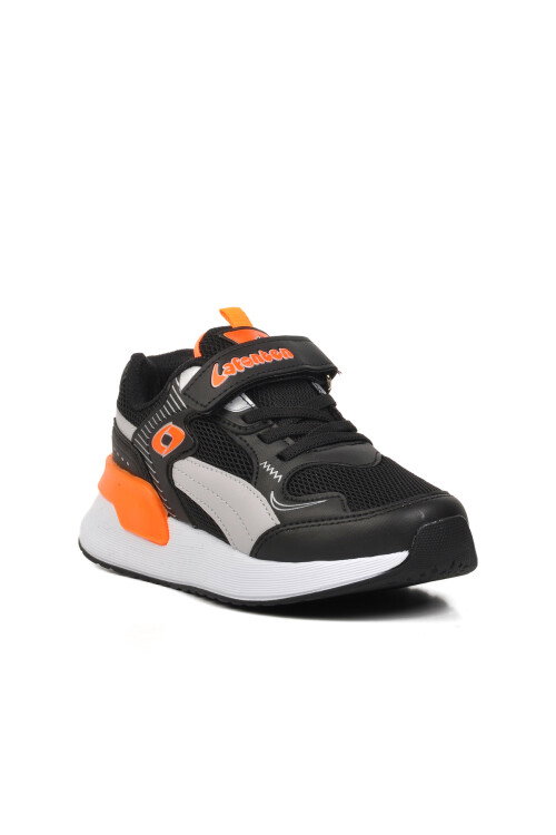 Black Orange Unisex Velcro Kids Sneakers 729 F