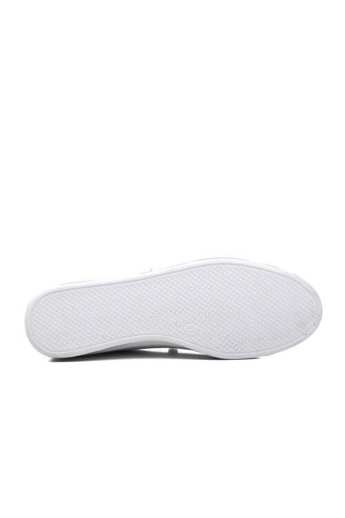 NARROW MOLD White Genuine Leather Anatomical Womens Casual Shoes 7876 Z