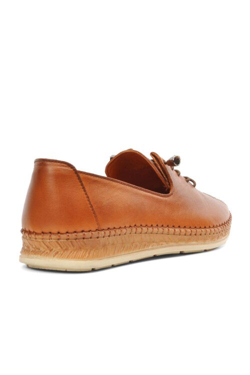Tan Genuine Leather Anatomic Womens Casual Shoes 8786 Z