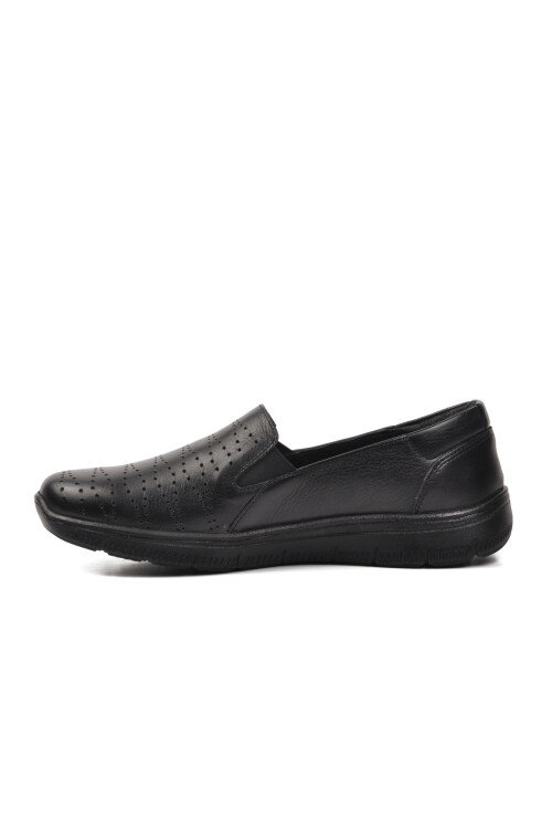 Black Genuine Leather Anatomic Womens Casual Shoes 9488 Z