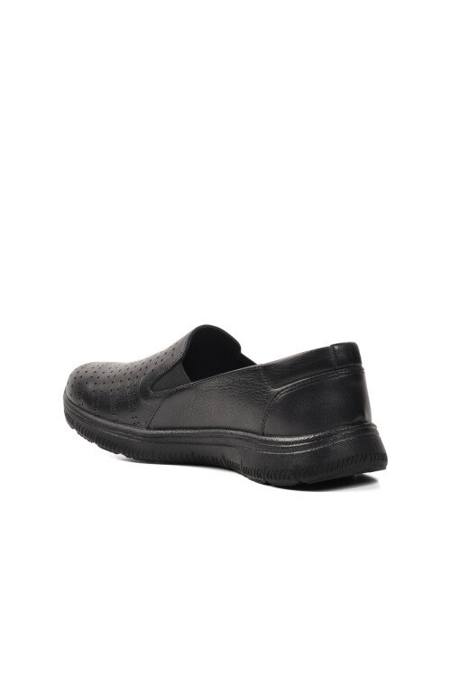 Black Genuine Leather Anatomic Womens Casual Shoes 9488 Z