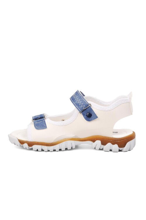 Beyaz Ortopedik Erkek Çocuk Sandalet 22Y05 F