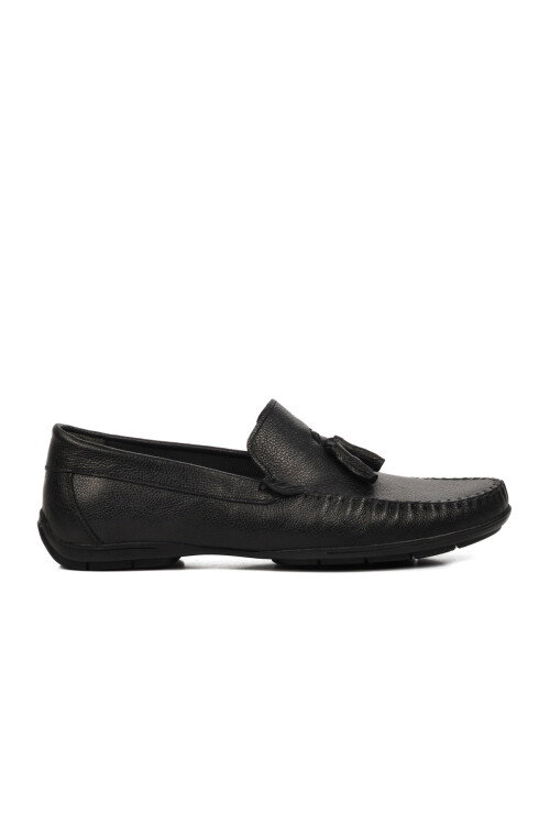 Siyah Hakiki Deri Erkek Loafer Ayakkabı D7218 M