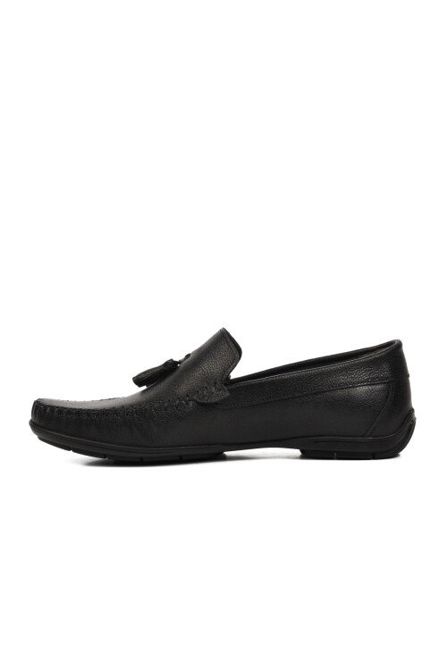 Siyah Hakiki Deri Erkek Loafer Ayakkabı D7218 M