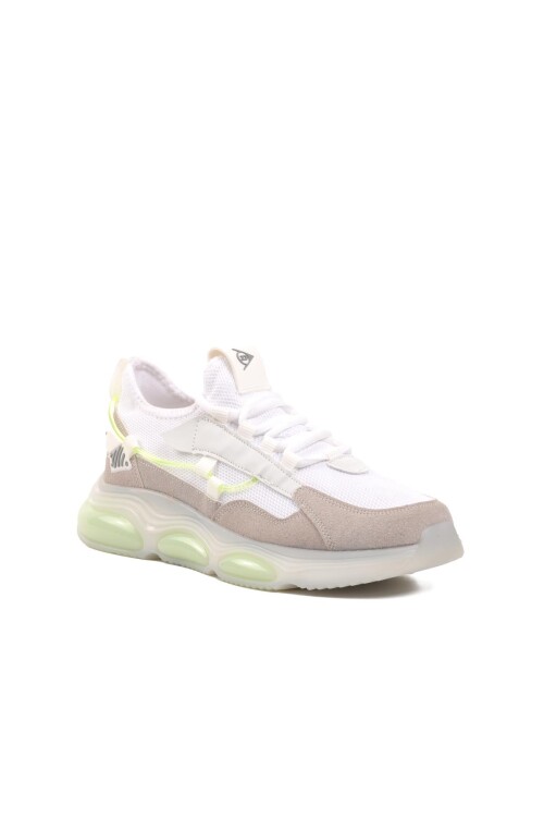 White Faux Leather Mens Sneakers Dnp-2344 M