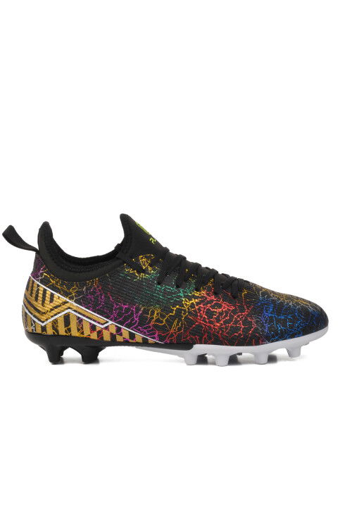 Black Artificial Leather Mens Cleats MK-241-129 M