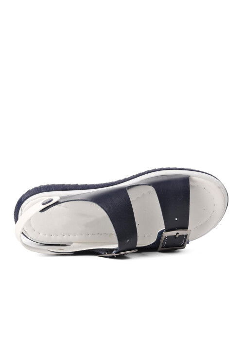 Navy Blue White Boys Flat Sandals 1530 F