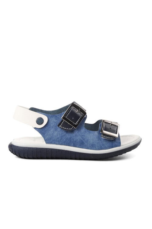 Navy Blue White Boys Flat Sandals 1530 F