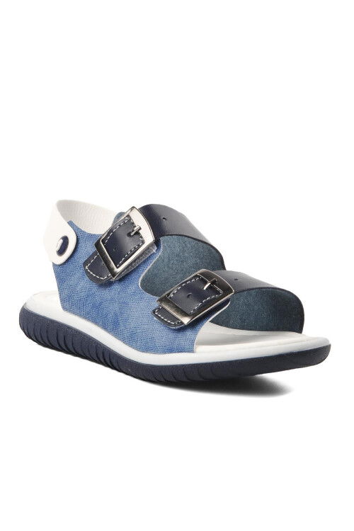 Navy Blue White Boys Flat Sandals 1530 F