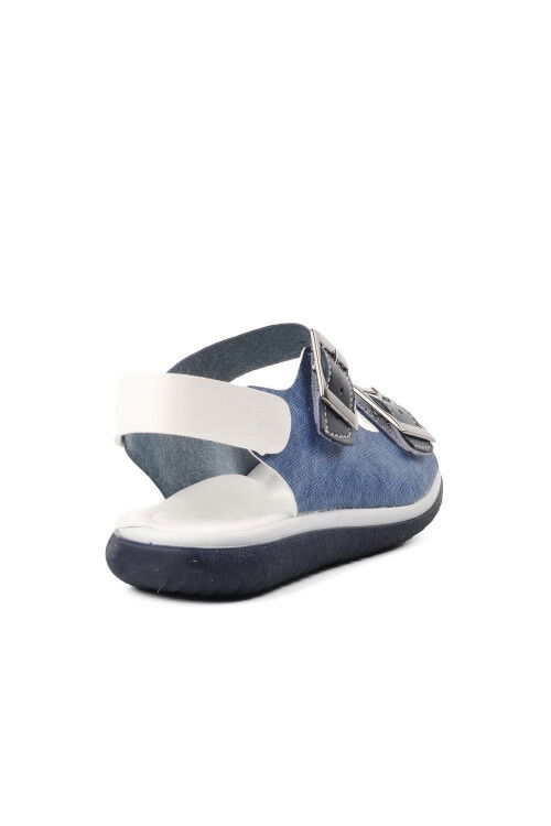 Navy Blue White Boys Flat Sandals 1530 F