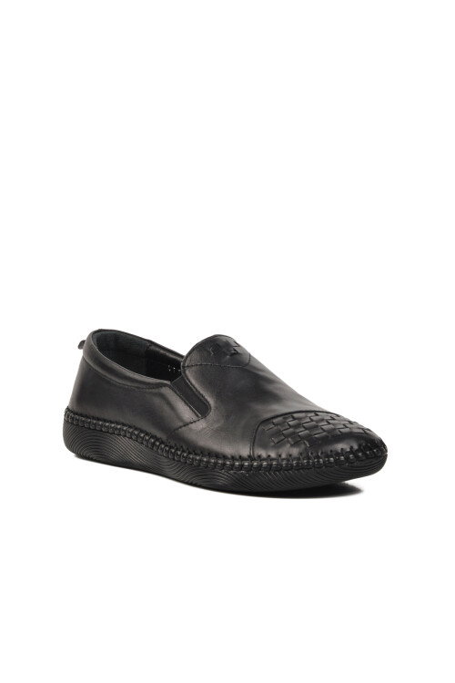 Black Genuine Leather Womens Casual Shoes Premium 04132 Z