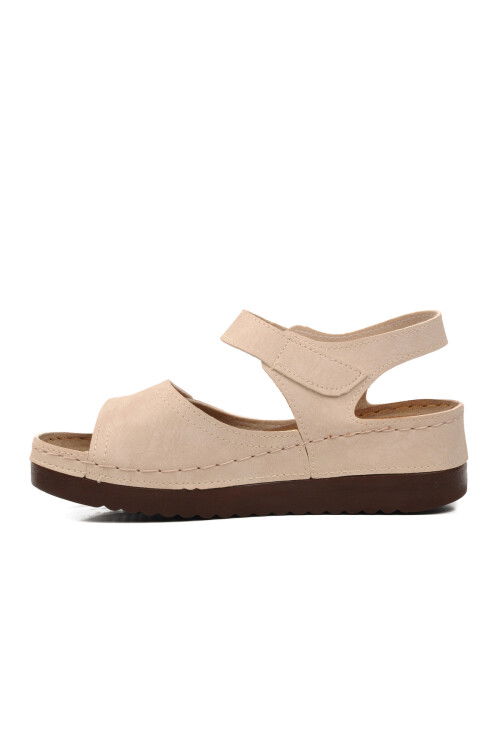Beige Womens Flat Sandals 07-109RR Z