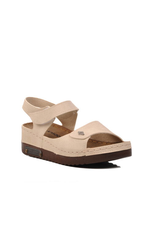 Beige Womens Flat Sandals 07-109RR Z