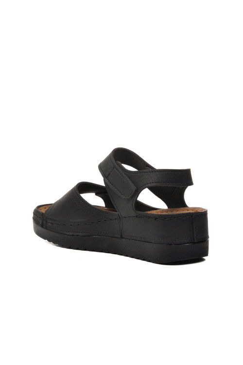 Black Womens Flat Sandals 07-109RR Z