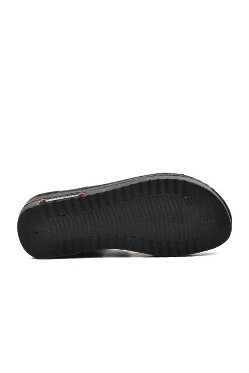 Black Womens Flat Sandals 07-109RR Z