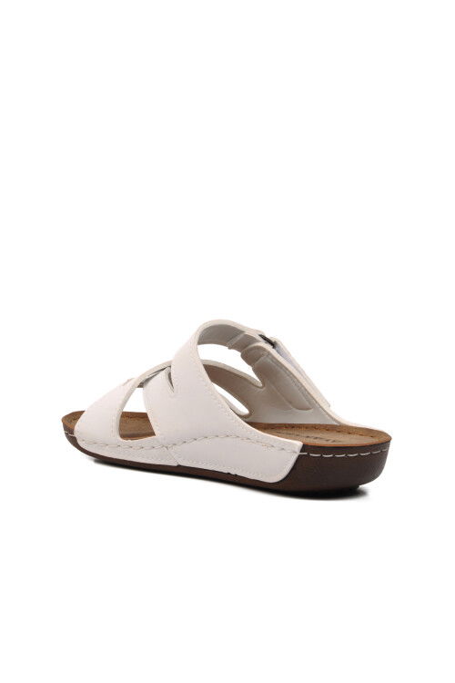 White Womens Slippers 08-054 Z NARROW MOLD