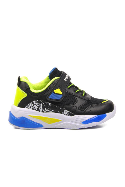 Black-F.Yellow-Sax Childrens Sports Shoes 1648 P