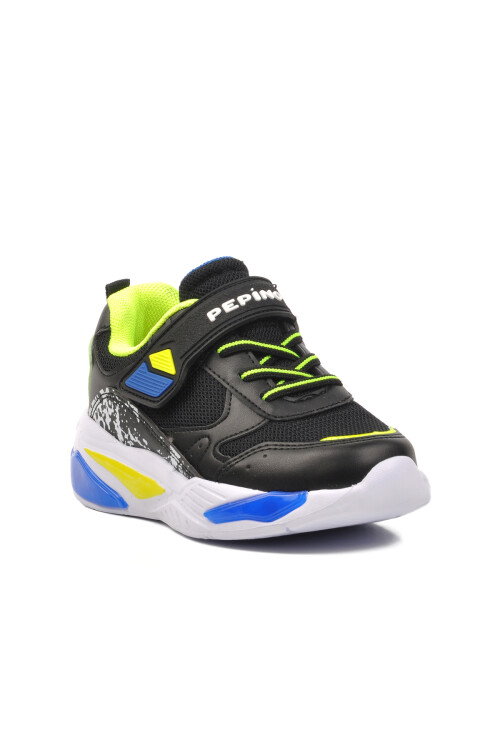 Black-F.Yellow-Sax Childrens Sports Shoes 1648 P