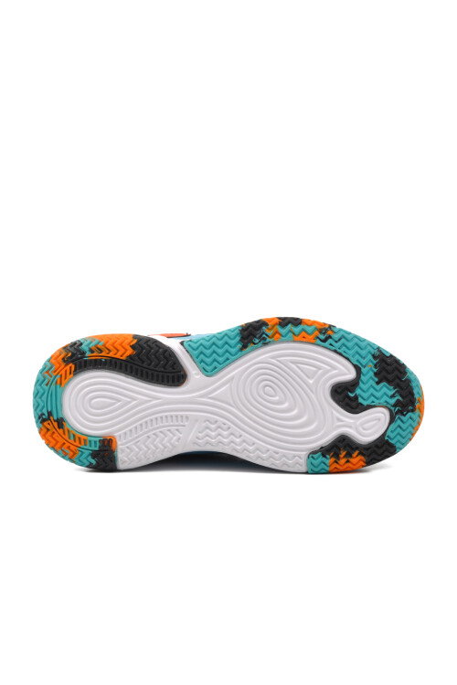 Navy Blue Orange Unisex Kids Basketball Shoes 1656 F