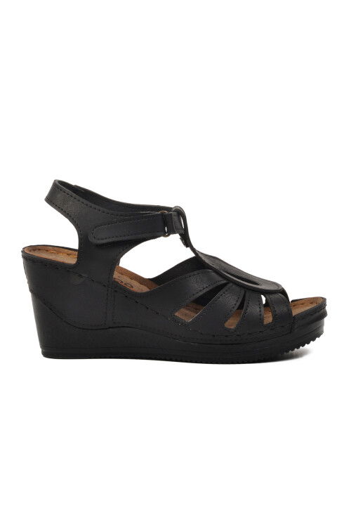Black Womens Flat Sandals 19-200 Z