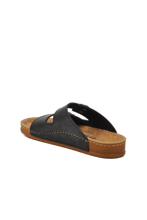 Siyah Hafif Çift Bantlı Anatomik Kadın Terlik 20-972 Z