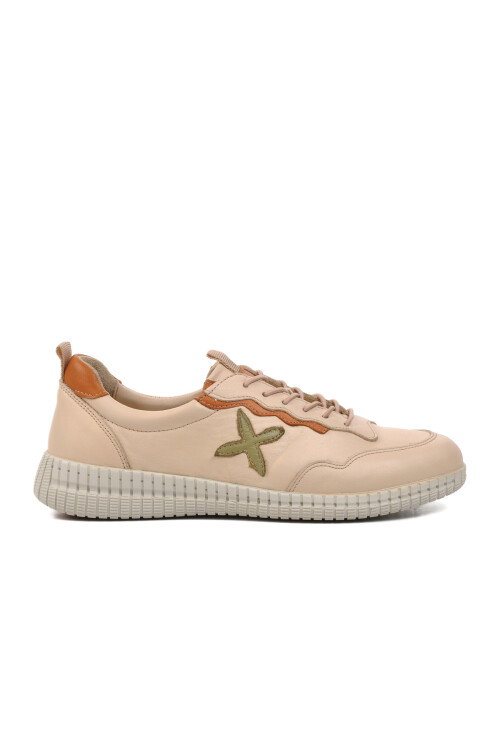 Beige Genuine Leather Womens Casual Shoes 2216112Y Z