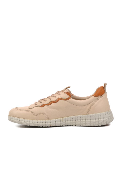 Beige Genuine Leather Womens Casual Shoes 2216112Y Z