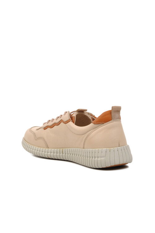Beige Genuine Leather Womens Casual Shoes 2216112Y Z