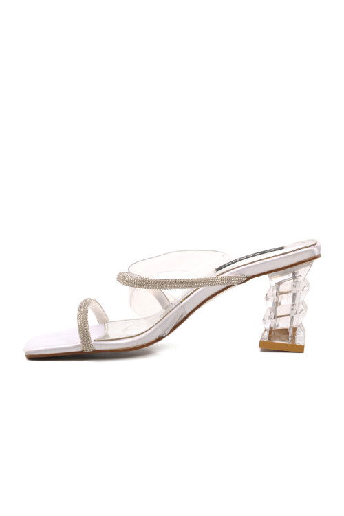 White Womens High Heel Slippers 22411257 Z